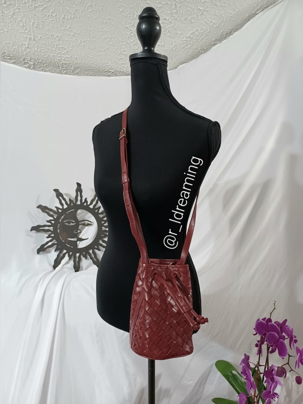NWT Bembien Rouge Handwoven Leather Mini Adèle Bucket Bag One Size
